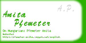 anita pfemeter business card